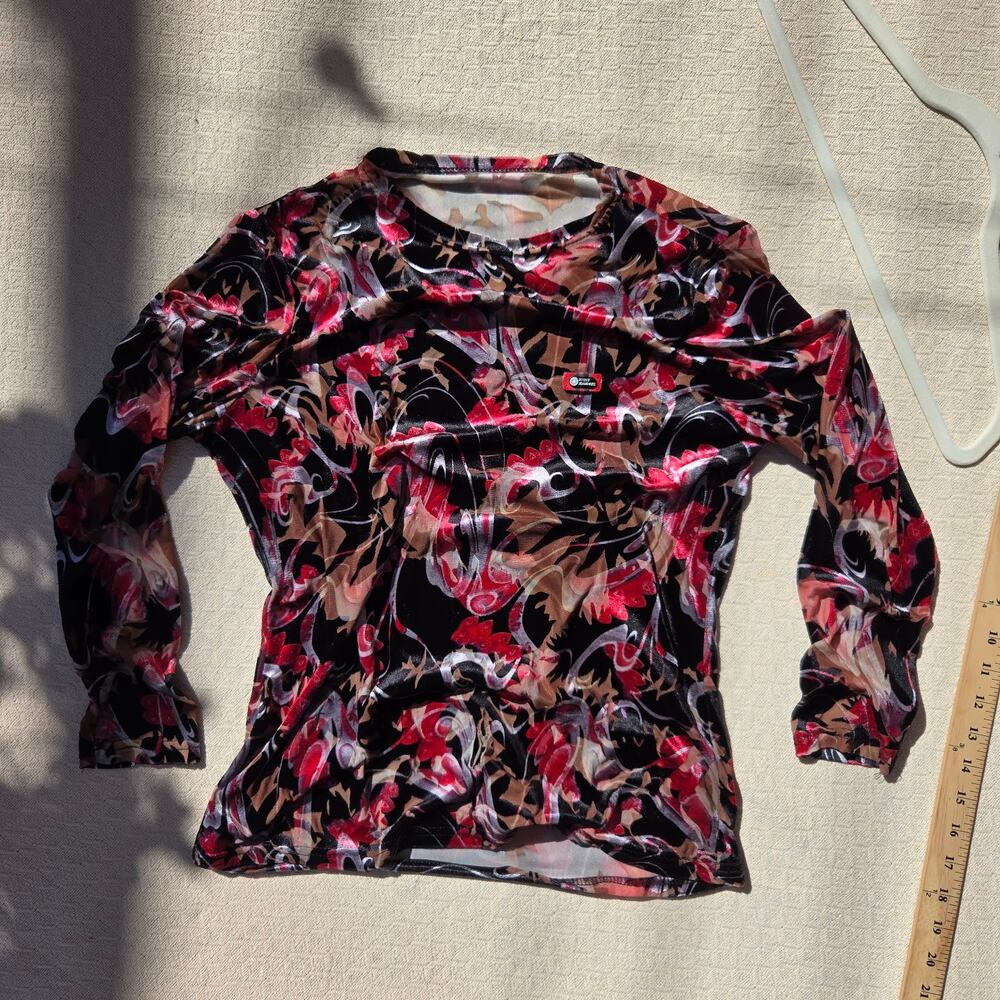 whimsigoth floral velvet top